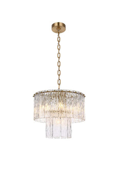 Georgina 16 inch Glass Chandelier in Satin Gold (758|1015D16SG-03GL)