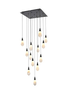 Amora 26 inch Square Alabaster Pendant in Black (758|1013S26BK-22ST)