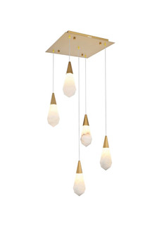 Amora 16 inch Square Alabaster Pendant in Satin Gold (758|1013S16SG-22ST)