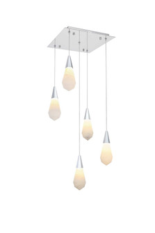 Amora 16 inch Square Alabaster Pendant in Chrome (758|1013S16C-22ST)