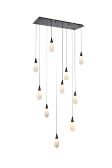 Amora 42 inch Rectangle Alabaster Pendant in Black (758|1013D42BK-22ST)
