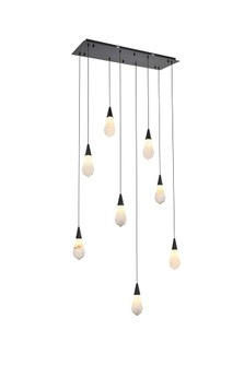 Amora 36 inch Rectangle Alabaster Pendant in Black (758|1013D36BK-22ST)