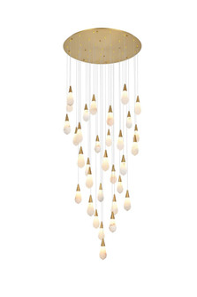 Amora 42 inch Round Alabaster Chandelier in Satin Gold (758|1013G42SG-22ST)