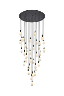 Amora 48 inch Round Alabaster Chandelier in Black (758|1013G48BK-22ST)