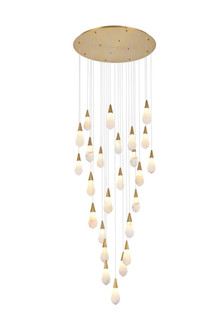 Amora 36 inch Round Alabaster Chandelier in Satin Gold (758|1013G36SG-22ST)