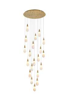 Amora 32 inch Round Alabaster Chandelier in Satin Gold (758|1013G32SG-22ST)