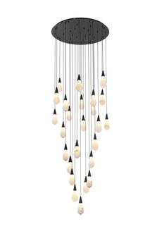 Amora 36 inch Round Alabaster Chandelier in Black (758|1013G36BK-22ST)