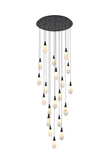 Amora 32 inch Round Alabaster Chandelier in Black (758|1013G32BK-22ST)