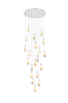 Amora 32 inch Round Alabaster Chandelier in Chrome (758|1013G32C-22ST)