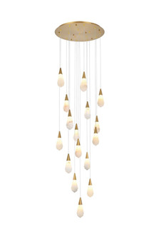 Amora 28 inch Round Alabaster Pendant in Satin Gold (758|1013D28SG-22ST)