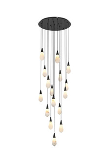 Amora 28 inch Round Alabaster Pendant in Black (758|1013D28BK-22ST)