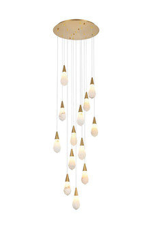 Amora 24 inch Round Alabaster Pendant in Satin Gold (758|1013D24SG-22ST)
