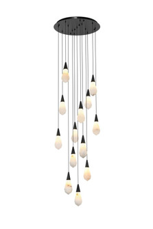 Amora 24 inch Round Alabaster Pendant in Black (758|1013D24BK-22ST)