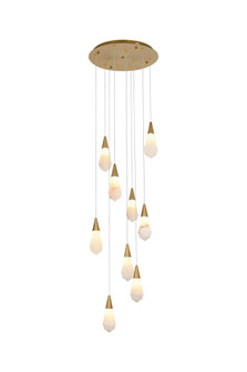 Amora 20 inch Round Alabaster Pendant in Satin Gold (758|1013D20SG-22ST)