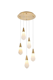 Amora 16 inch Round Alabaster Pendant in Satin Gold (758|1013D16SG-22ST)