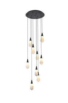 Amora 20 inch Round Alabaster Pendant in Black (758|1013D20BK-22ST)