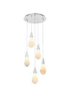 Amora 16 inch Round Alabaster Pendant in Chrome (758|1013D16C-22ST)