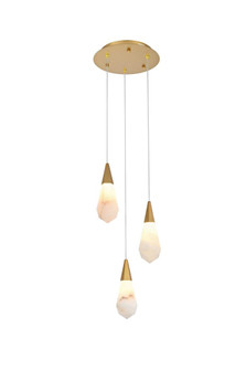 Amora 12 inch Alabaster Pendant in Satin Gold (758|1013D12SG-22ST)