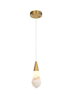 Amora 5 inch Alabaster Pendant in Satin Gold (758|1013D5SG-22ST)