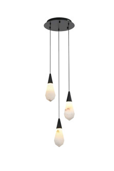 Amora 12 inch Alabaster Pendant in Black (758|1013D12BK-22ST)