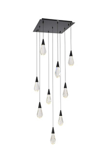 Amora 20 inch Square Crystal Pendant in Black (758|1013S20BK-02CR)