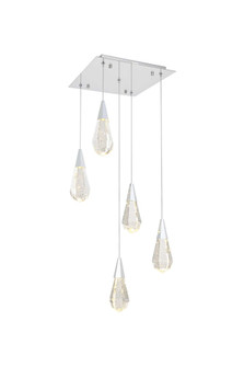 Amora 16 inch Square Crystal Pendant in Chrome (758|1013S16C-02CR)