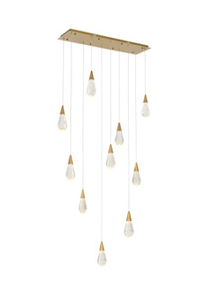 Amora 42 inch Rectangle Crystal Pendant in Satin Gold (758|1013D42SG-02CR)