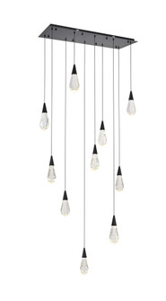 Amora 42 inch Rectangle Crystal Pendant in Black (758|1013D42BK-02CR)