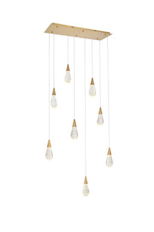 Amora 36 inch Rectangle Crystal Pendant in Satin Gold (758|1013D36SG-02CR)