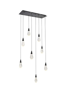 Amora 36 inch Rectangle Crystal Pendant in Black (758|1013D36BK-02CR)