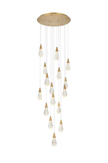 Amora 28 inch Round Crystal Pendant in Satin Gold (758|1013D28SG-02CR)