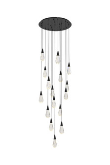 Amora 28 inch Round Crystal Pendant in Black (758|1013D28BK-02CR)