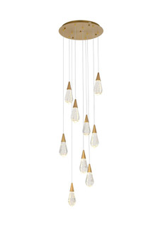 Amora 20 inch Round Crystal Pendant in Satin Gold (758|1013D20SG-02CR)