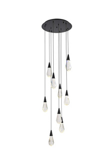 Amora 20 inch Round Crystal Pendant in Black (758|1013D20BK-02CR)