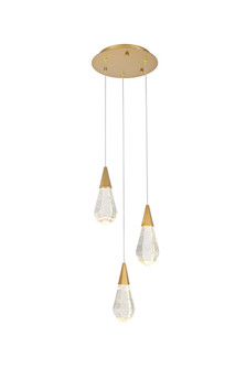 Amora 12 inch Crystal Pendant in Satin Gold (758|1013D12SG-02CR)