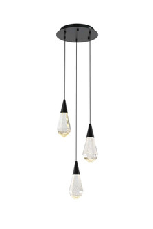 Amora 12 inch Crystal Pendant in Black (758|1013D12BK-02CR)