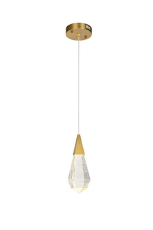 Amora 5 inch Crystal Pendant in Satin Gold (758|1013D5SG-02CR)