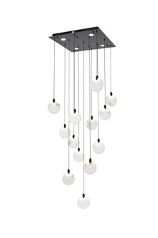 Avery 26 inch Square Alabaster Pendant in Black (758|1012S26BK-11ST)