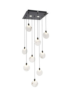Avery 20 inch Square Alabaster Pendant in Black (758|1012S20BK-11ST)