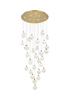 Avery 42 inch Round Alabaster Chandelier in Satin Gold (758|1012G42SG-11ST)