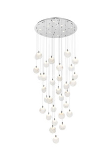 Avery 42 inch Round Alabaster Chandelier in Chrome (758|1012G42C-11ST)