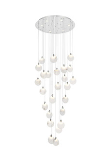 Avery 36 inch Round Alabaster Chandelier in Chrome (758|1012G36C-11ST)