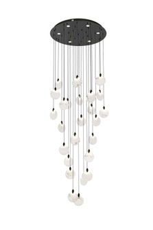 Avery 36 inch Round Alabaster Chandelier in Black (758|1012G36BK-11ST)
