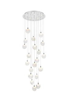 Avery 32 inch Alabaster Chandelier in Chrome (758|1012G32C-11ST)