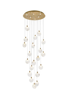 Avery 32 inch Alabaster Chandelier in Satin Gold (758|1012G32SG-11ST)