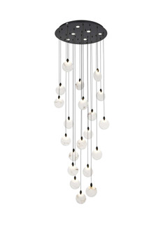 Avery 32 inch Alabaster Chandelier in Black (758|1012G32BK-11ST)