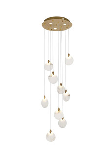 Avery 20 inch Alabaster Pendant in Satin Gold (758|1012D20SG-11ST)