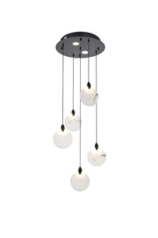 Avery 16 inch Alabaster Pendant in Black (758|1012D16BK-11ST)