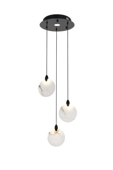 Avery 12 inch Alabaster Pendant in Black (758|1012D12BK-11ST)