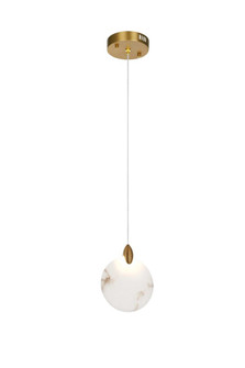 Avery 6 inch Alabaster Pendant in Satin Gold (758|1012D6SG-11ST)